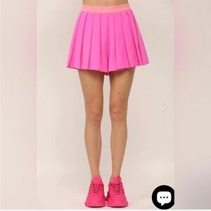 Love Fate Destiny Hot Pink Pleated Shorts